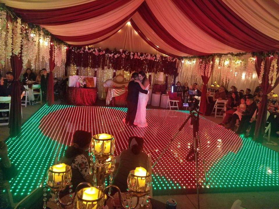 Couple Dancing On LED Floor