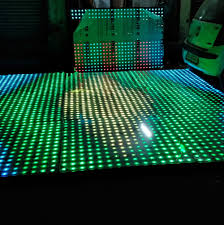 Pixelated Dance Floor With Green Light