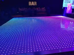 Pixelated Dance Floor With Blue Light